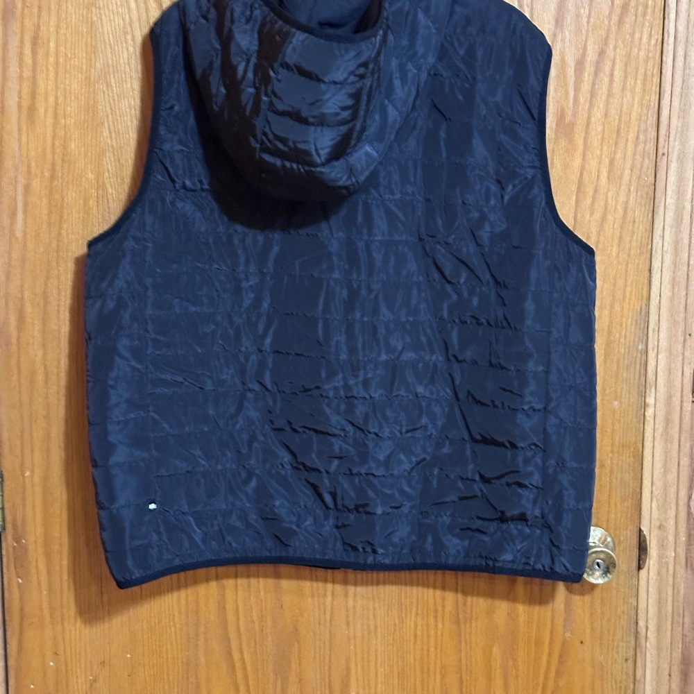 Edgar + Ash Black Hooded Vest‎ sz 2XL quilted puffer. Green lid bin - Picture 4 of 8